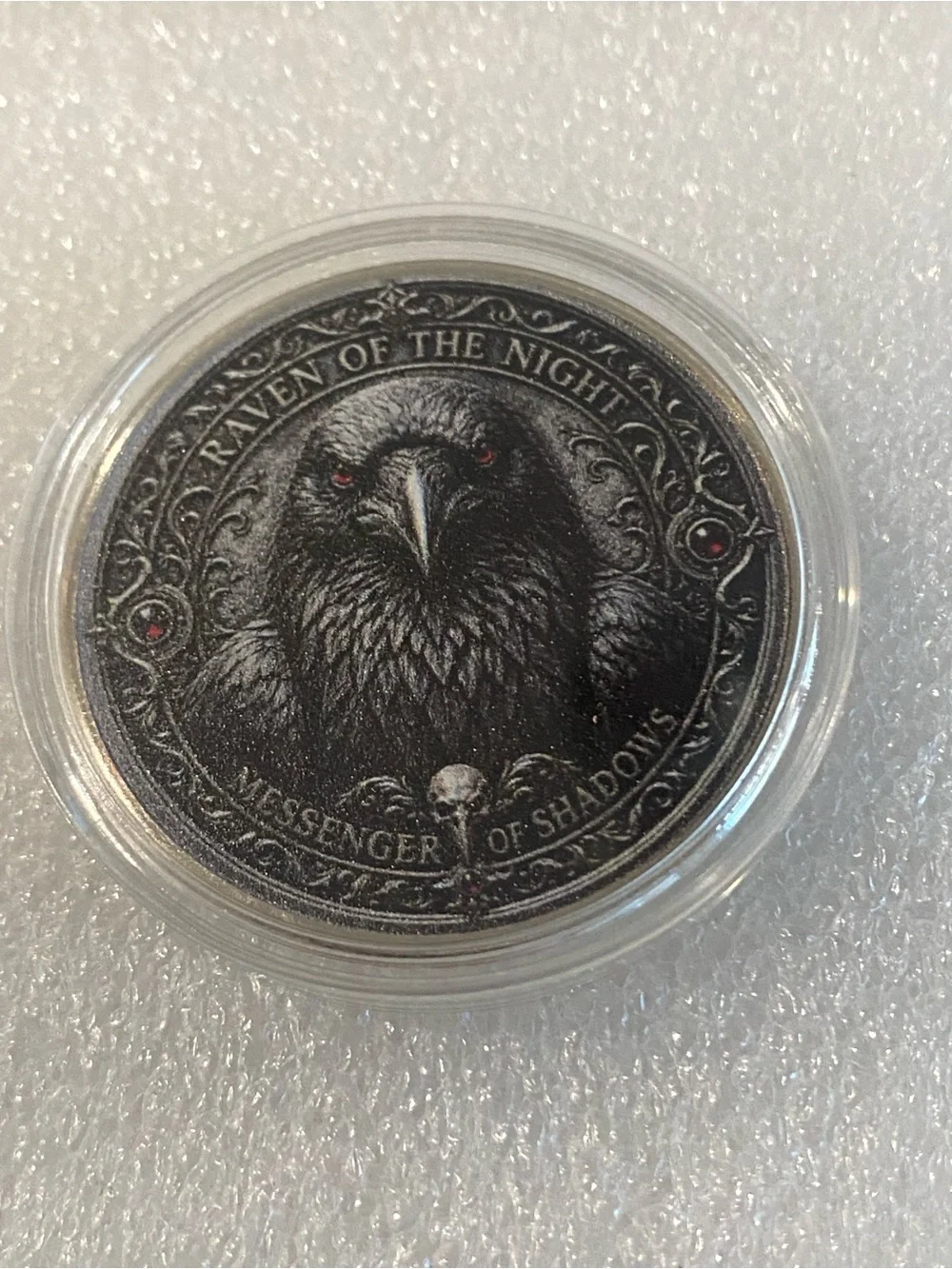 Raven of the Night Collector Coin - Black with Red Accents